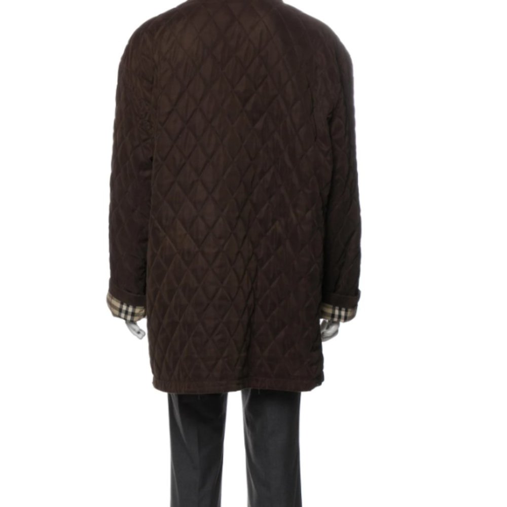 Burberry London Mens Brown Quilted Nova Check Lining Corduroy Collar Jacket XL - Picture 3 of 7